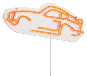 Neonová nástěnná lampa oranžová vč. LED - Auto