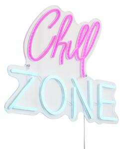Neonové nástěnné světlo růžové s modrou vč. LED - Chill Zone