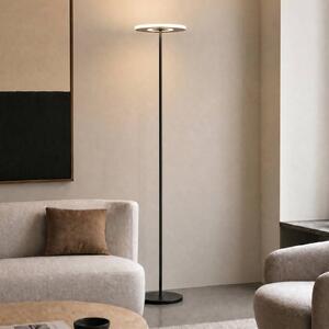 Lucande LED stojací lampa Raymond, černá, stmívatelné, stmívatelný, Černá, Obývací pokoj / jídelna, kov, Moderní