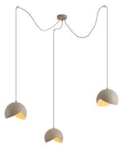 Designová závěsná lampa béžová s opálovým sklem 3-světlo - Tulip