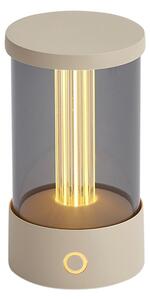 Venkovní stolní lampa béžová dobíjecí vč. nabíjecí stanice IP65 - Grill