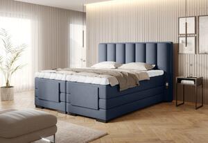 Boxspringová polohovací postel 140x200 VERION - modrá