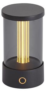 Venkovní stolní lampa černá dobíjecí vč. nabíjecí stanice IP65 - Grill