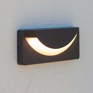 LUTEC Venkovní nástěnné svítidlo LUPS, tmavě šedé, šířka 23 cm, IP54, Hliník / šedá / zinek, Hliník, Moderní, Nástěnné svítidlo