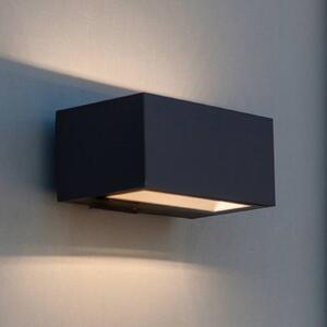 LUTEC Venkovní nástěnné svítidlo GEMINI, tmavě šedá, 14 cm, IP54, světlo směřující, Hliník / šedá / zinek, Hliník, Moderní, Nástěnné svítidlo