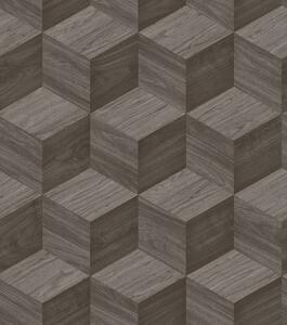 3D vliesová tapeta na zeď, tmavě šedá, imitace dřeva, RE521093, Renaissance, Design Id