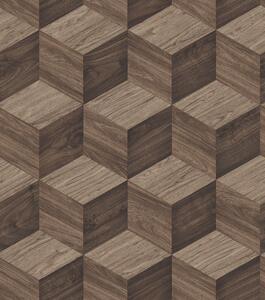 3D vliesová tapeta na zeď, hnědá, imitace dřeva, RE521094, Renaissance, Design Id
