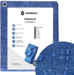 Krycí plachta s oky 10x8 m, 60g PE SPRINGOS GA2177 modrá