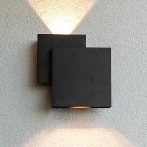 LUTEC Venkovní nástěnné svítidlo RIALTO, černé, 20 cm, IP44, světlo směřující, Černá, Hliník, Moderní, Nástěnné svítidlo / světlem dolů