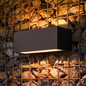 LUTEC Venkovní nástěnné svítidlo GEMINI, černé, 22 cm, IP54, světlo směřující, Černá, Hliník, Moderní, Nástěnné svítidlo