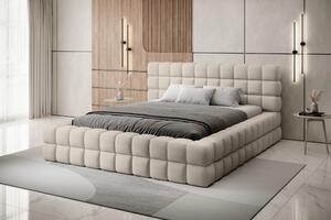 Čalouněná postel s úložným prostorem 180x200 DELVIRO - krémová