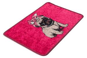Růžová koupelnová předložka 40x60 cm Pink Pug – Foutastic