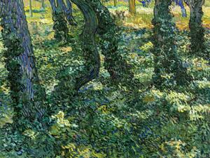 Obrazová reprodukce Undergrowth (Vintage Landscape) - Vincent van Gogh, (40 x 30 cm)