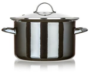 Banquet Hrnec smaltovaný METALLIC Black 24 cm, 3,7 l, s poklicí, 24 cm