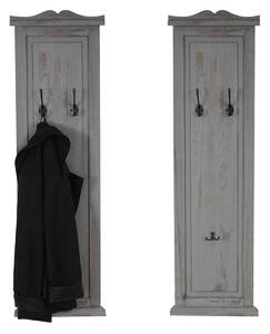 2x věšáková stěna s 3 věšáky 33040 - 109x28x3,5 cm, antik šedá