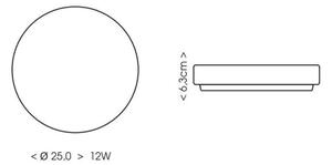 Ecolite W3090-12W/CR - LED Koupelnové stropní svítidlo LED/12W/230V IP44 černá