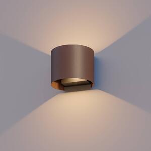 Venkovní nástěnná lampa Calex LED oválná, nahoru/dolů, výška 10 cm, rezavě