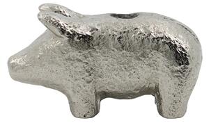 Kovový svícen Pig Antique Silver