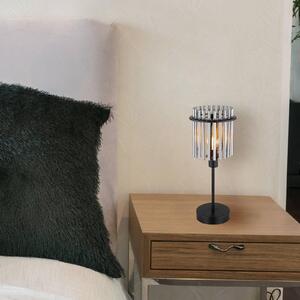 Stolní lampa Gorley, výška 37,5 cm, kouřově šedá, sklo/kov