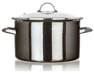Banquet Hrnec smaltovaný METALLIC Black 26 cm, 6 l, s poklicí, 26 cm