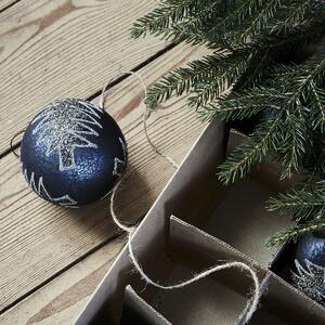 Skleněná vánoční ozdoba Pine Blue 8 cm