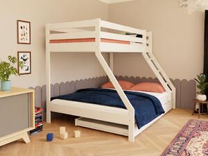Patrová postel ANAPURNA s rozšířeným spodním lůžkem 90x200 cm, 140x200 cm - Transparentní lazura, Zvolte šuplík: Bez šuplíku