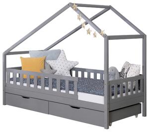 DĚTSKÁ POSTEL SE STŘÍŠKOU, 90/200 cm, světle šedá MID.YOU - Online Only dětské postele, Online Only