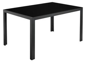 LIVARNO home Hliníkový stůl se skleněnou deskou Houston, černá (100371163)