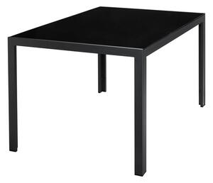 LIVARNO home Hliníkový stůl se skleněnou deskou Houston, černá (100371163)