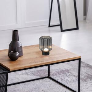 Nabíjecí stolní lampa Lord LED, černá/kouřová, výška 19,5 cm, sklo