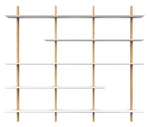 Modulární policový systém v dekoru dubu v bílo-přírodní barvě 224x190 cm Bridge – Tenzo