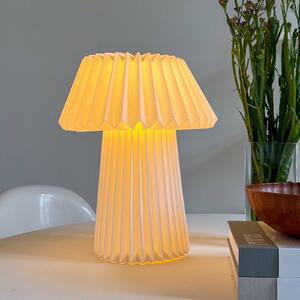 Stolní lampa Lindby Magali, bílá, papír, Ø 34 cm, E14