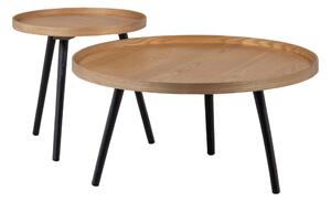 Béžovo-černý konferenční stolek WOOOD Mesa, ø 60 cm
