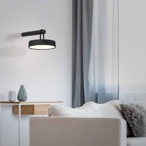 JUST LIGHT. LED dobíjecí nástěnné svítidlo Arma, černý plast IP44