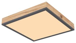 Stropní LED svítidlo DORO 3 grafitová/dřevo