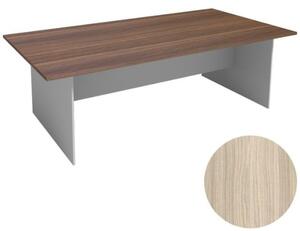 Jednací stůl PRIMO FLEXI, 2400 x 1200 mm, hranatý, bílá / dub přírodní