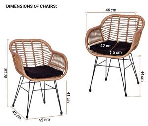 Stilista 92750 STILISTA® 2er Set Stühle Polyrattan Bambus Optik