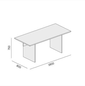 Stůl single SOLID, 1800 x 800 x 743 mm, ořech