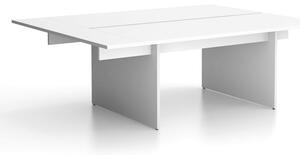 Stůl double SOLID + 1x přísed, 2100 x 1650 x 743 mm, bílá