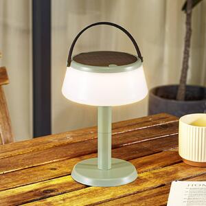 Lindby LED solární stolní lampa Mikkel, zelená, stmívatelná