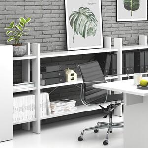 Kancelářský regál nízký dlouhý SOLID, 1800 x 400 x 1075 mm, bílá