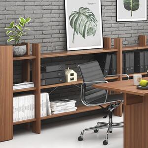 Kancelářský regál nízký dlouhý SOLID, 1800 x 400 x 1075 mm, ořech