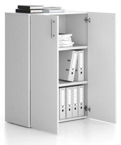 Kancelářská skříň nízká SOLID, 800 x 400 x 1080 mm, bílá