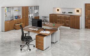 Kancelářská komoda ke stolu PRIMO GRAY, 740 x 600 x 420 mm, šedá/ořech