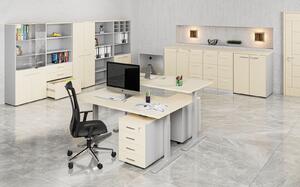 Kancelářská komoda ke stolu PRIMO GRAY, 740 x 600 x 420 mm, šedá/bříza