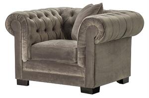 Křeslo Chesterfield Classic Velvet Dark Grey 118x96x77cm