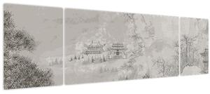 Obraz - Čínská krajina (170x50 cm)