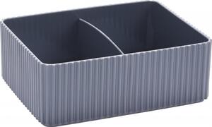 CONFORTIME Plastový úložný box s přepážkou, 2 přihrádky LOVA, šedý
