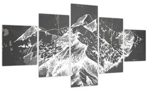 Obraz - Ilustrace hor (125x70 cm)