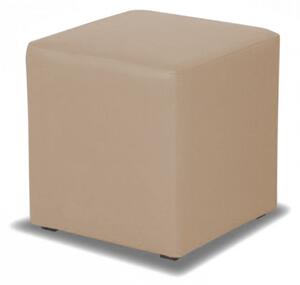 Taburet CUBE látka (33 x 33) cm – měkká PUR pěna pro pohodlné sezení béžová